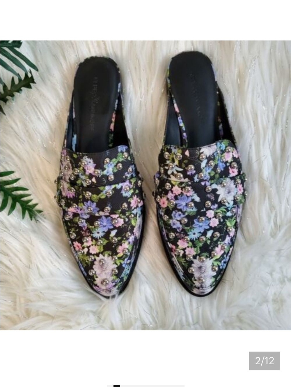 Rebecca Minkoff Floral Embellished Black Slip-On Mules